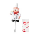 Gancio a muro creativo da chef in resina con cappello bianco e papillon rosso - Stile Pane