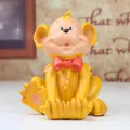Support de téléphone singe jaune en résine avec nœud papillon rouge pour bureau - Style Singe (SJJ04) / Jaune