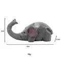 Faceted elephant figurine in dark grey matte finish for modern home desk decoration - Grey Elephant