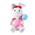 Cute white bunny power plug hook with red bow and blue balloon for cable storage - Pink Skirt Rabbit