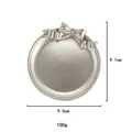 Bandeja para joyas de resina plateada con lazo y borde perlado, diámetro 9,5cm - Redondo / Plata Redondo