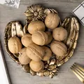 Vintage bronzen sieradenschaal van hars met een nordisch zonnebloemontwerp - Bronzen Cactus / 18x18cm
