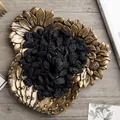 Bronzen zonnebloem sieradenschaal van hars voor het opbergen van ringen en oorbellen - Bronzen Cactusbal / 18x18cm