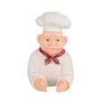 Portaspazzolino a forma di simpatico chef in resina con sciarpa rossa e mani - Stile Cameriere