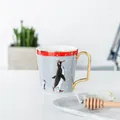 Tazza di lusso in ceramica con design di pinguino e raffinato manico dorato a forma di C - Stile Pinguino
