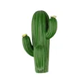 Gancio decorativo a cactus in resina verde con fiori gialli e trama a strisce - Stile B / Verde