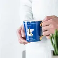 Tazza in ceramica blu navy con motivo dorato Tour Eiffel e manico curvo dorato - Stile Torre di Parigi