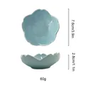 Blue flower-shaped ceramic sauce dish with 7.6cm diameter and 2.8cm height specifications - Space Blue