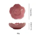 Pink cherry blossom ceramic dipping sauce dish with hand-painted underglaze finish - Peach Blossom Pink