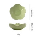 Light green plum blossom ceramic dipping bowl with hand-painted underglaze and glossy finish - Fresh Green