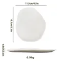 Detail view showing dimensions of a creative irregular resin jewelry display plate - Irregular White