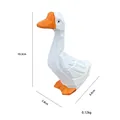 Minimalist white goose figurine decor with geometric facets and orange details - Peace Goose Style / Orange