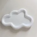 Minimalist cloud shaped white resin jewelry tray for aesthetic accessory display - White Cloud