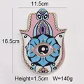Keramiek Hamsa Hand sieraden schaal met Evil Eye patroon, afmeting 16,5x11,5cm - Roze Stijl B Evil Eye