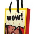 Pop art style gift bag with wow text and colorful comic female face design - Single Gift Box (Holds 2)