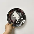 Noords keramisch decoratiebord met vintage gezichtsportret in de hand gehouden - Zijprofiel Portretstijl (Stijl 120) / 8 Inch Met Haak