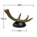 Bruin gewei decoratief ornament op zwarte matte basis met 26 cm breedte en 18,5 cm hoogte - Gewei Stijl (Brons)