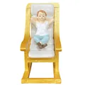Miniature resin boy in blue pants relaxing on a golden rocking chair for dollhouses - Rocking Chair Ornament / Boys