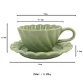 Spécifications de taille pour l'ensemble tasse à café et soucoupe en céramique vert sauge - Service tasse et soucoupe / Vert Sauge