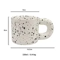 Ceramic splash ink mug detailed dimensions showing 320ml capacity and wide handle design - White (Splash Ink Black)