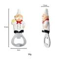 Detail showing height 9.5cm and thickness 1.5cm of the 3D chef fridge magnet opener - Classic Figure (Model A)