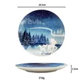 Dettaglio del piatto nordico in ceramica da 20,5 cm con unicorno invernale e scritta - Unicorno Tipo B