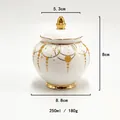 White ceramic sugar bowl with gold star moon pattern and lid, 250ml luxury coffee jar - Sugar Bowl / White Gold Star (Sugar)