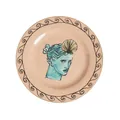 Piatto artistico in ceramica con ritratto verde acqua e corona di conchiglia - Piatto Ritratto Conchiglia Rosa Pallido (Stile C)