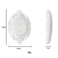 Detailed dimensions of white baroque resin earring display stand with floral carvings - Style B White