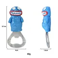 Blue funny monster bottle opener dimensions showing 8.7cm height and 4cm width detail - Blue