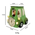 Cartoon monkey car figurine with built-in clock and pencil holder in green finish - Green Monkey Car