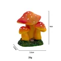 Detailed size chart for resin mushroom ornament measuring 4cm high with green grass base - Red And White Spotted Mushroom Cluster