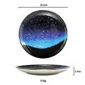 Piatto da colazione in ceramica cielo stellato e sagoma di foresta, diametro 20,5 cm - Aurora boreale