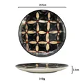 Piatto in ceramica nordica con motivo floreale nero e bianco diametro 20,5 cm - Fiori abbondanti