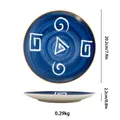 Piatto nordico in ceramica blu scuro con motivi geometrici bianchi, diametro di 20,2 cm - Motivo a Spirale Geometrica Blu