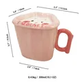 Tazza in ceramica coniglio rosa, coperchio a cuore e specifiche di capacità da 300 ml - Coniglio Yummy (Con Coperchio) / Rosa