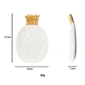 Bandeja para joyas piña blanca y dorada en resina, 12,3x8,5x1,2cm y peso de 80g - Estilo Piña (Blanco)