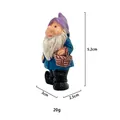 Miniature garden gnome ornament with purple hat and basket, size 5.2cm height - Gnome with Basket