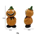 Σκανδιναβική κολοκύθα Halloween από ρητίνη με πράσινο καπέλο, διαστάσεις 6,2x2,9cm - Στυλ Φιόγκος
