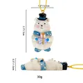 Specifiche dettagliate sulle dimensioni dell'orso polare con sciarpa a pois blu - Orso con Regalo Blu
