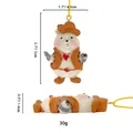 Dimensioni dettagliate dell'ornamento orso cowboy in resina con cordino giallo - Orso Cowboy Marrone