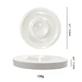 Bandeja de resina minimalista para joyas, diseño redondo blanco con 9,5 cm de diámetro - Blanco Redondo