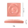 Detailed view of pink resin jewelry display tray with 9.5cm geometric stepped design - Pink Square