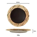 Creative 20.5cm ceramic waffle-shaped dessert plate with vintage biscuit texture finish - Cone Grid Dinner Plate