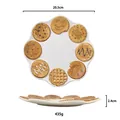 Ceramic dessert plate with biscuit relief patterns 20.5cm diameter for tea time - Caramel Cookie Relief Plate