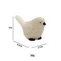 Statuetta di uccello cinciallegra in resina, color crema, variante lunga 6,5 cm - Stile Uccello / Bianco