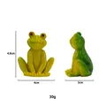Miniature yellow-green resin frog garden figurine with 4.8cm height dimension - Frog Sitting