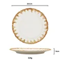Ceramic biscuit-shaped dessert plate with waffle texture edge for afternoon tea - Waffle Edge Dinner Plate