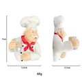 Creative resin chef-shaped wall hook for power plug storage with dimensional measurements - Chef with Beer