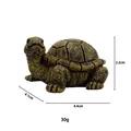 Resin turtle figurine in brown and bronze finish with detailed size measurements - Sitting Turtle
